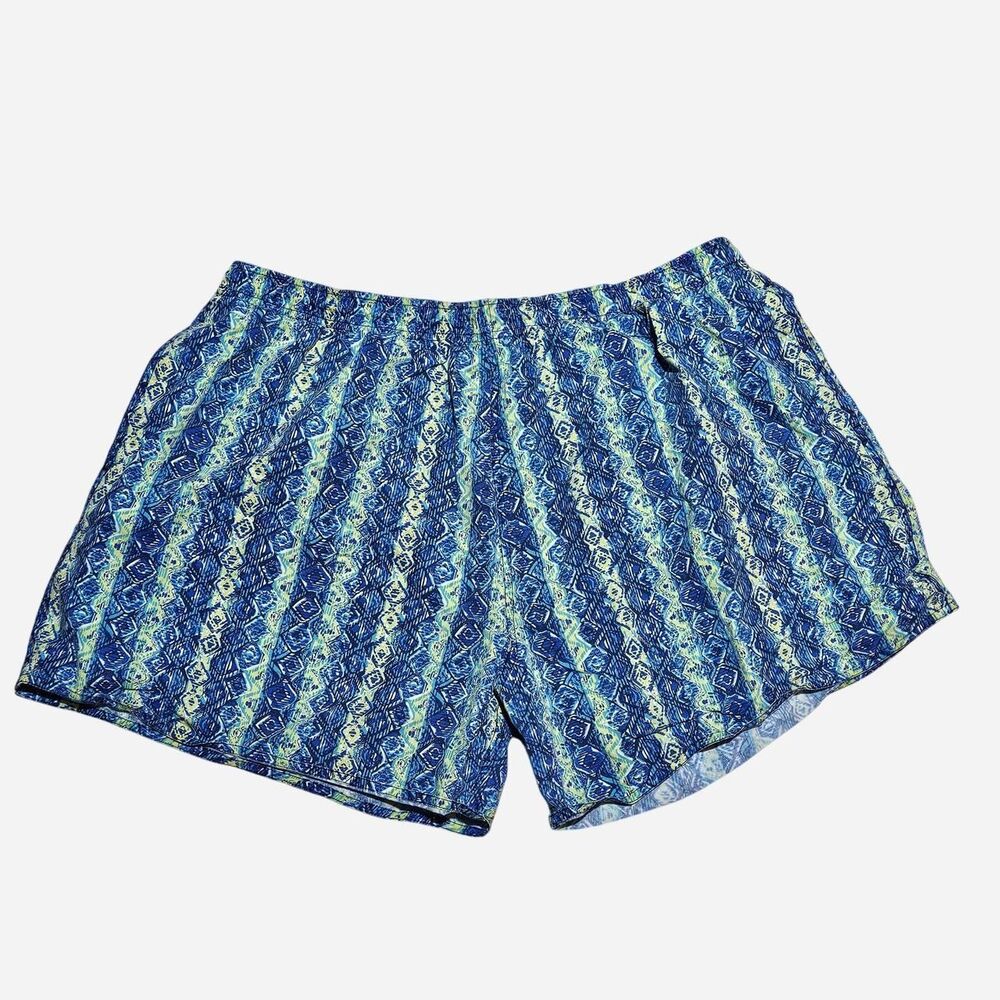 90s retro streetwear blue green swimming trunks